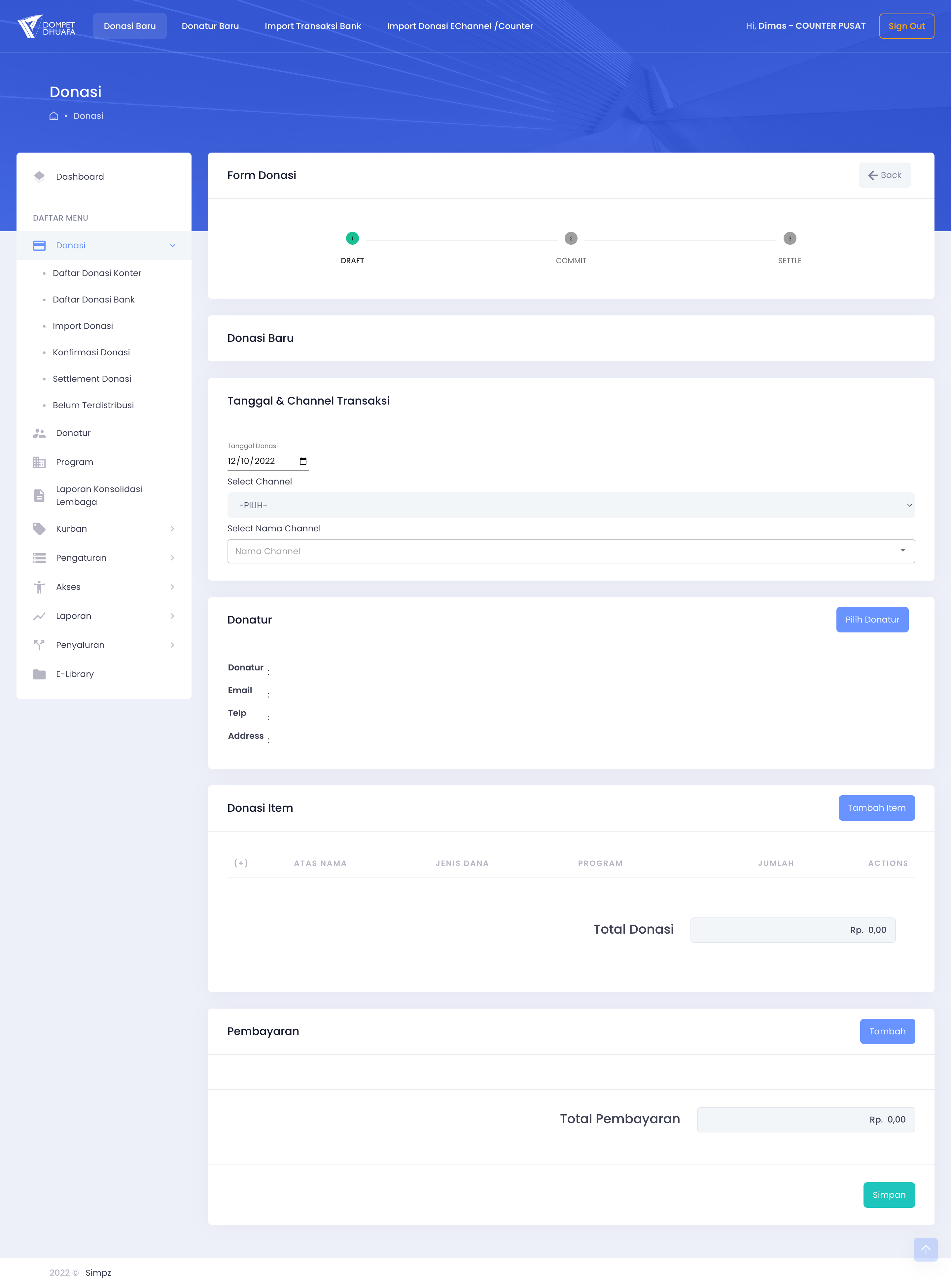 Donation Empty Form