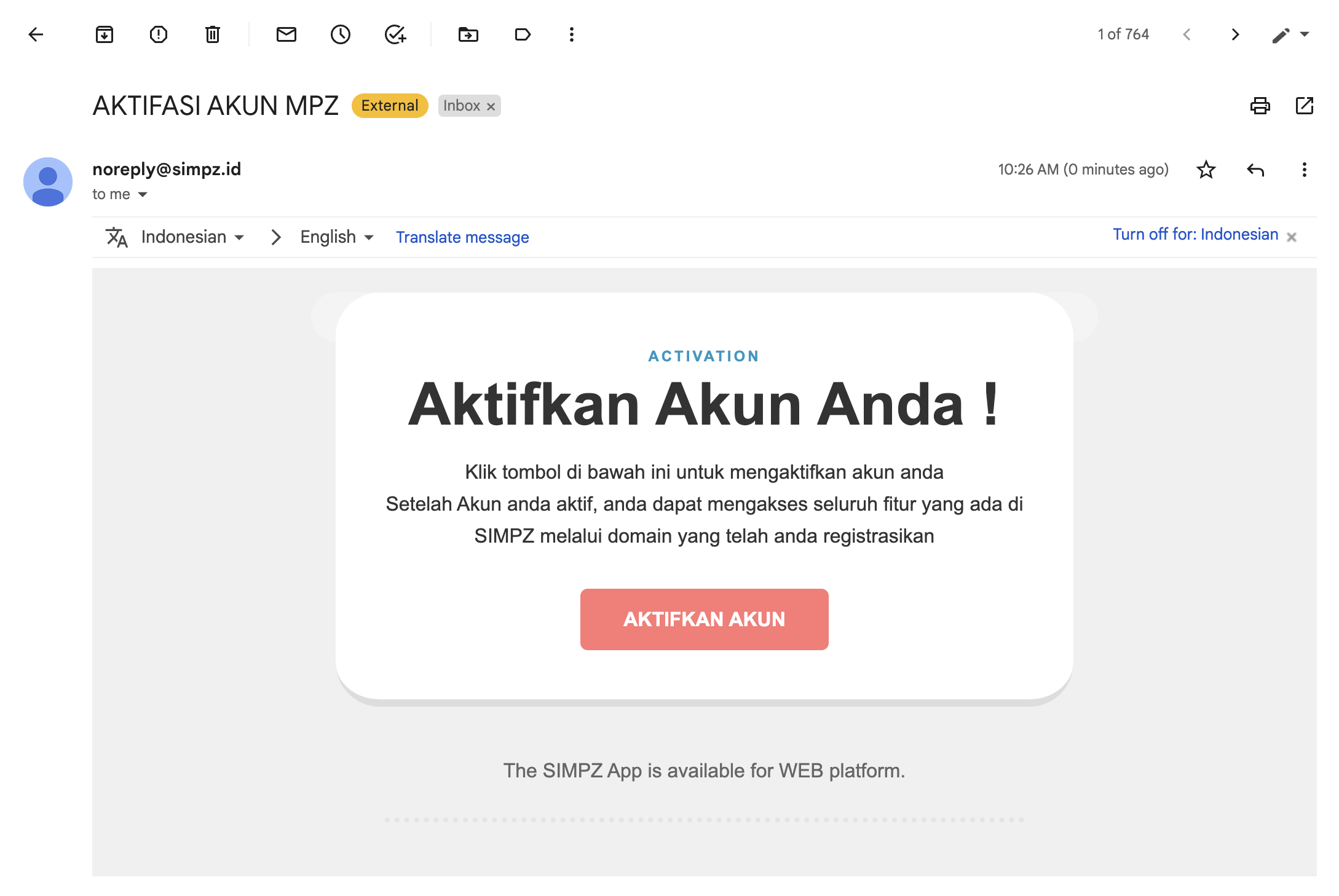 Aktivasi Email