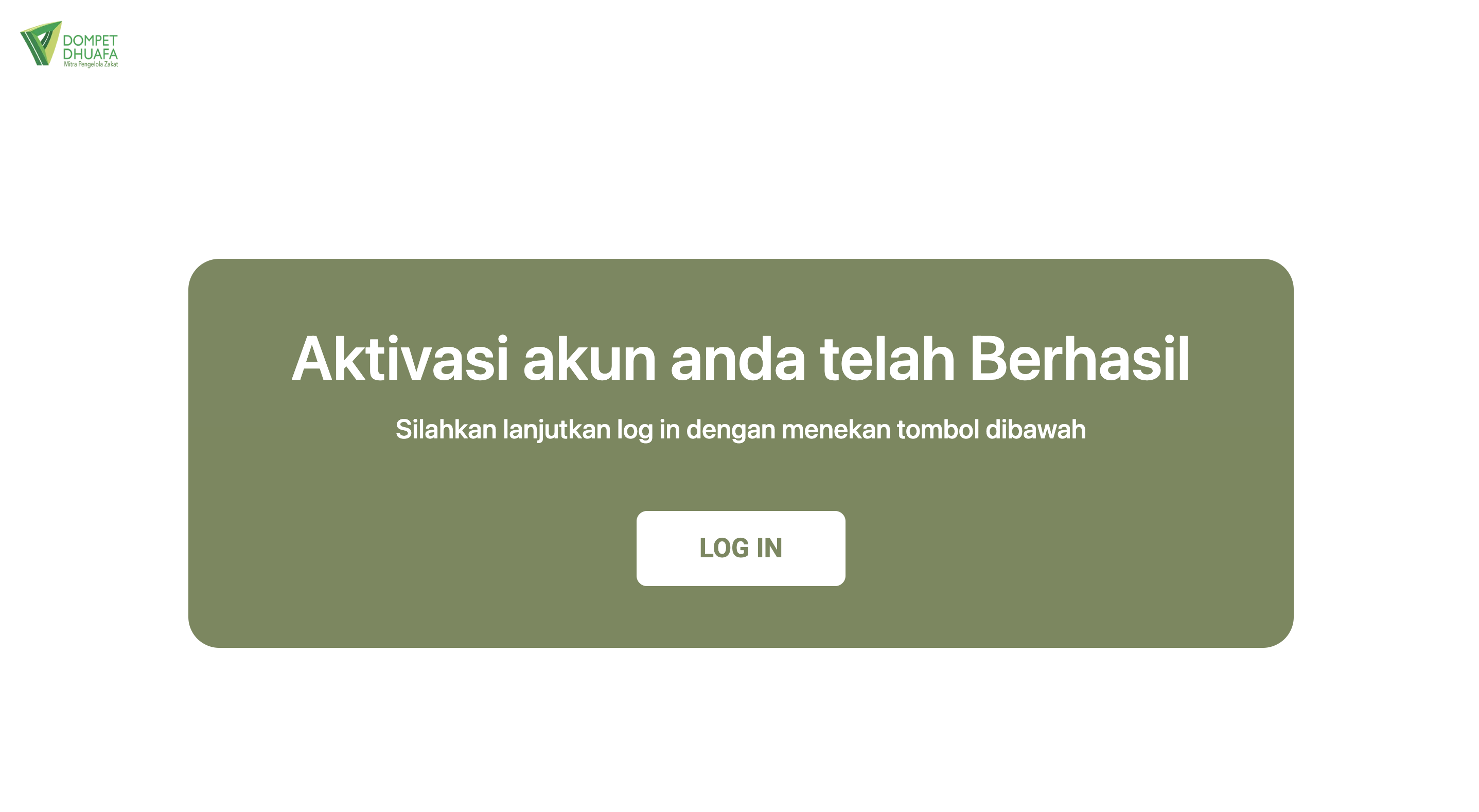 Aktivasi Berhasil